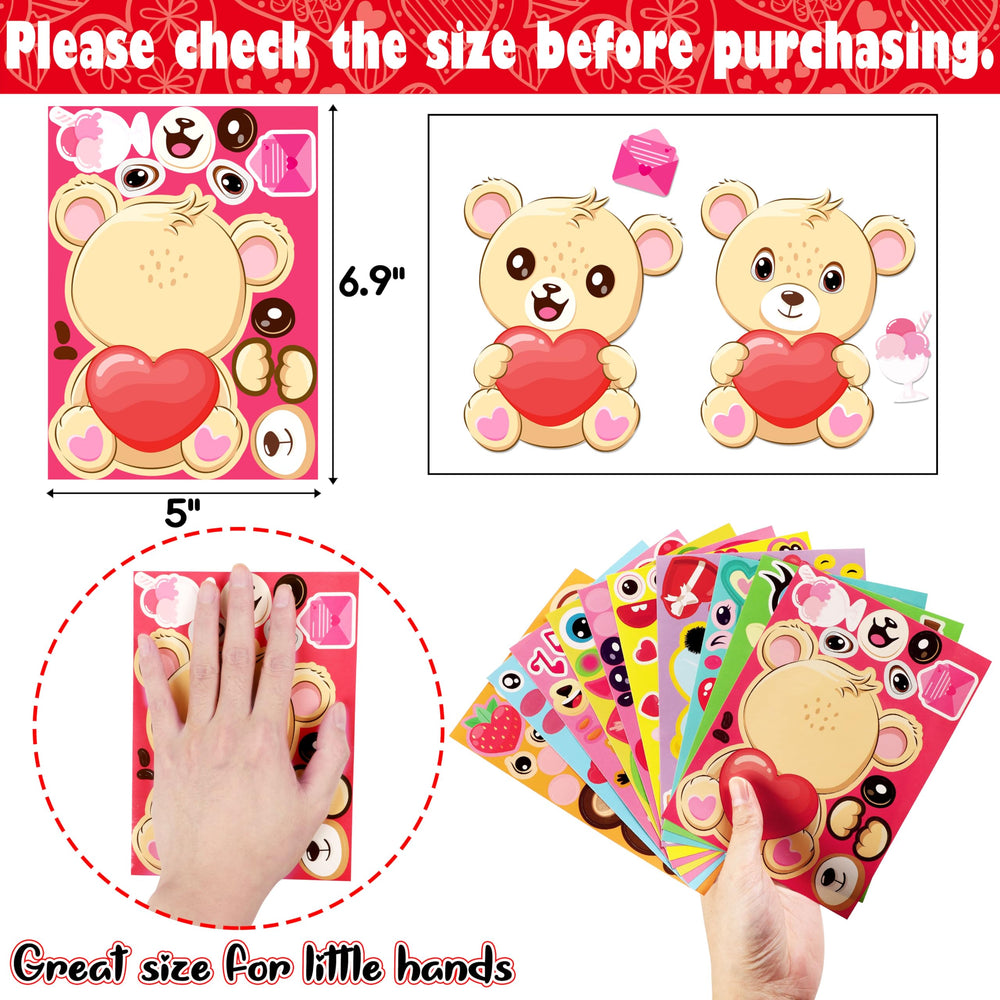 Moon Boat Valentines bear face stickers perfect for goodie bags