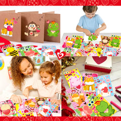 Moon Boat Valentines cat face stickers ideal for classroom activities