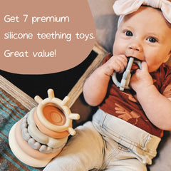 Moonkie educational toy for babies, rings help develop hand-eye coordination and problem solving