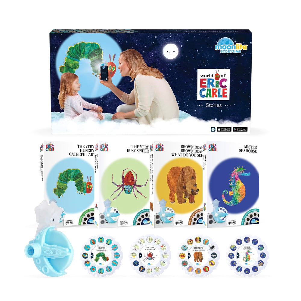 Moonlite Storytime Projector wall projection for calming, immersive bedtime storytelling