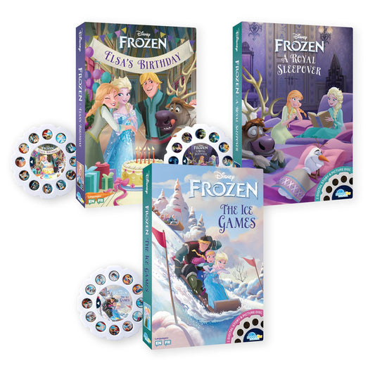 Moonlite Storytime Reels Frozen projection on wall for immersive bedtime reading.