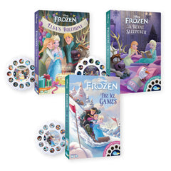 Moonlite Storytime Reels Frozen projection on wall for immersive bedtime reading.