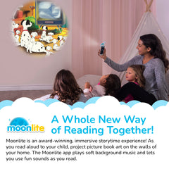 Moonlite Storytime Reels for Mulan projected wall to spark imagination.
