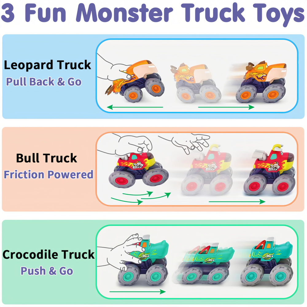 MOONTOY crocodile-push-go-truck simple pushing action supports cause-and-effect learning.