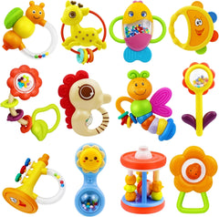 MOONTOY bee rattle — engaging teether and sound toy for sensory exploration.