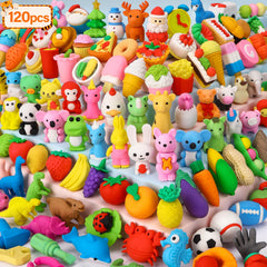 Moosia animal pencil erasers 120-pack brighten desks and motivate kids in class.