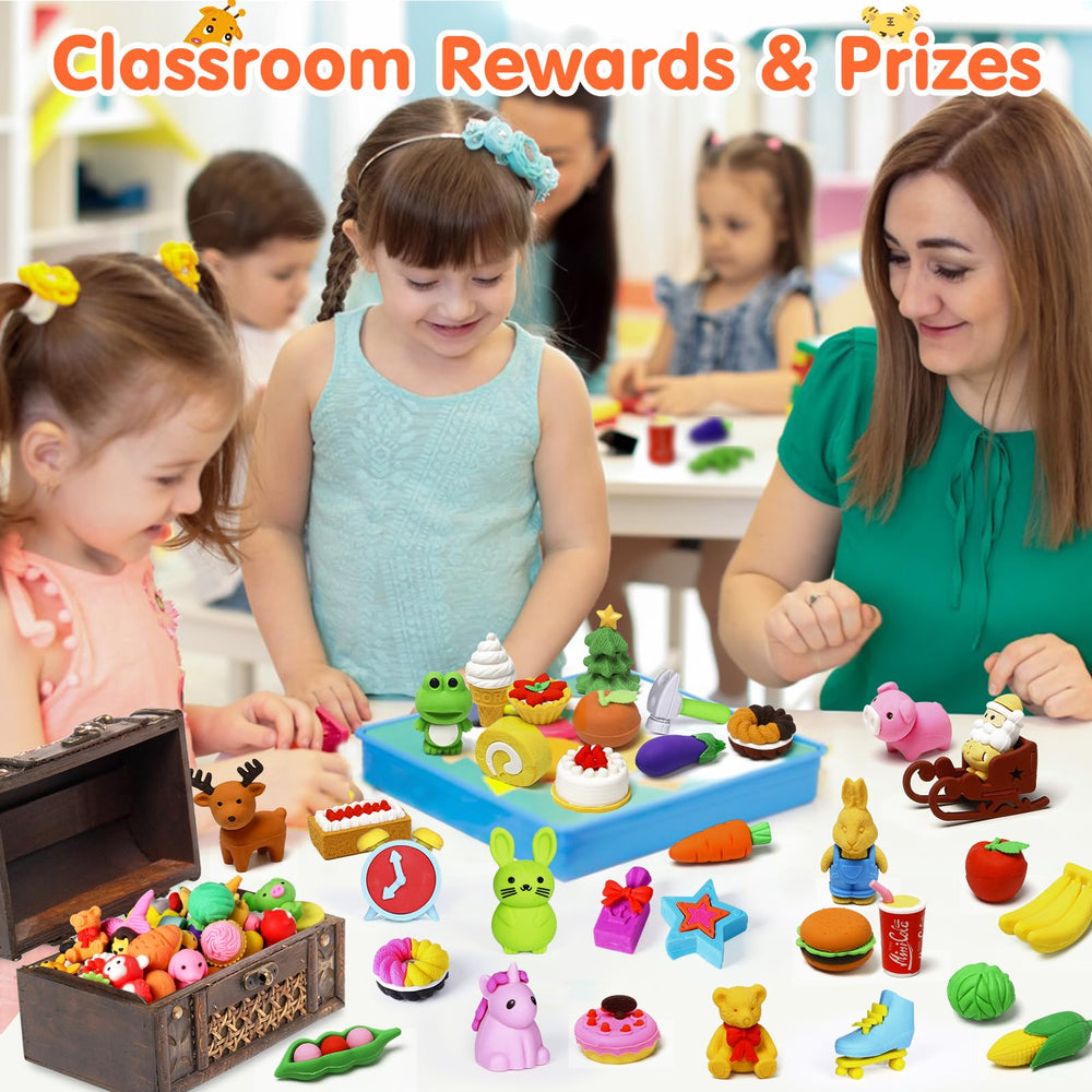 Moosia desk pets erasers bring colorful fun to homework and desk organization.