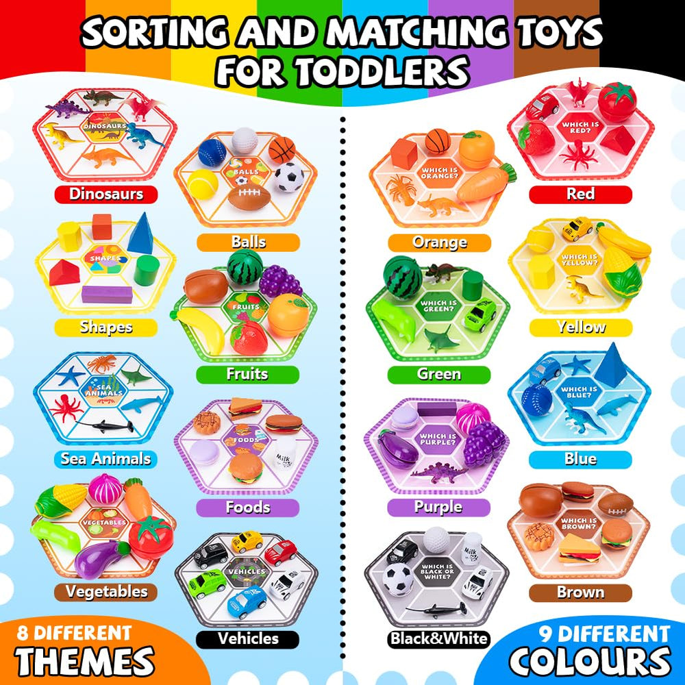 Mootop Sorting Toys foods cards for everyday item learning and categorization.