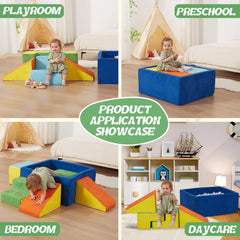 MOOZHEALTH foam climbing blocks ball pit area for supervised sensory play