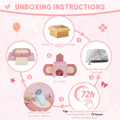MOOZHEALTH foam climbing blocks beige floral core piece sparks creative layouts and storytelling