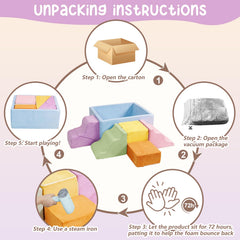 MOOZHEALTH cube block completes the 7-piece set for versatile, connectable play spaces.