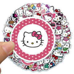 MOQIAN Hellokitty stickers on skateboard add playful personality and color