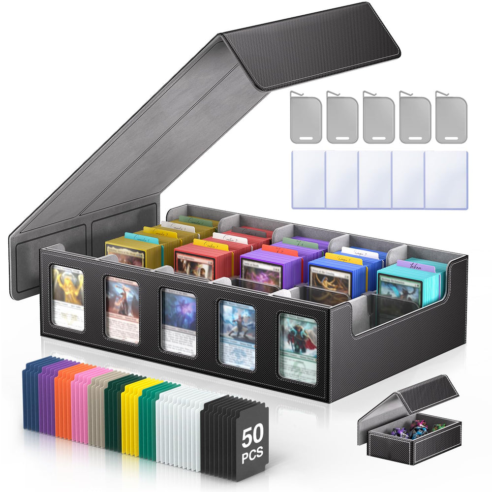 MORCCO 5-row trading card storage box holds 3900+ cards for large collections.
