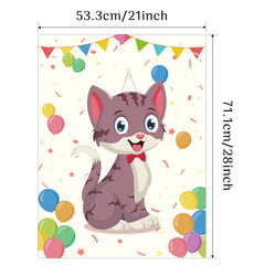 Morcheiong pin the tail cat blindfold facilitates playful challenges for kids.