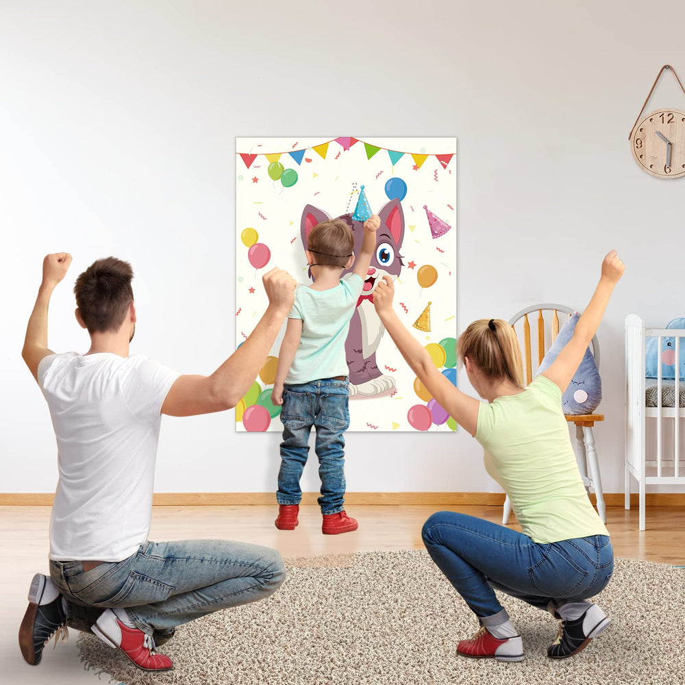 Morcheiong pin the tail cat dot glues secure poster display.