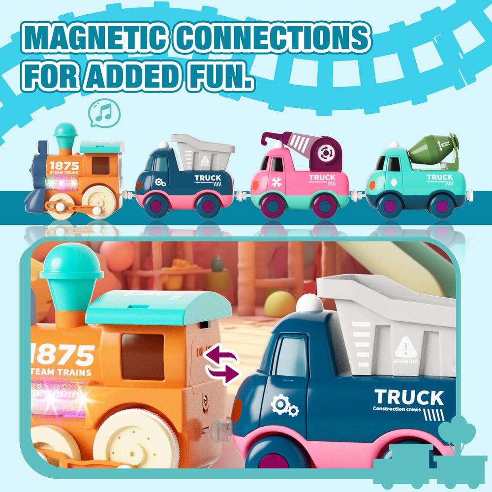 MORECOLL Electric Train Set dump truck car for engaging, hands-on playtime