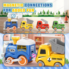 MORECOLL dump truck joins the train set for sturdy, interactive pretend play.