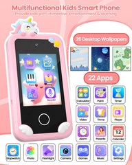 Moreximi kids smart phone 2.8-inch screen suitable for small hands and easy navigation.