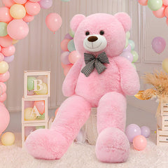 MorisMos pink giant teddy bear adding warmth to celebrations like baby showers.