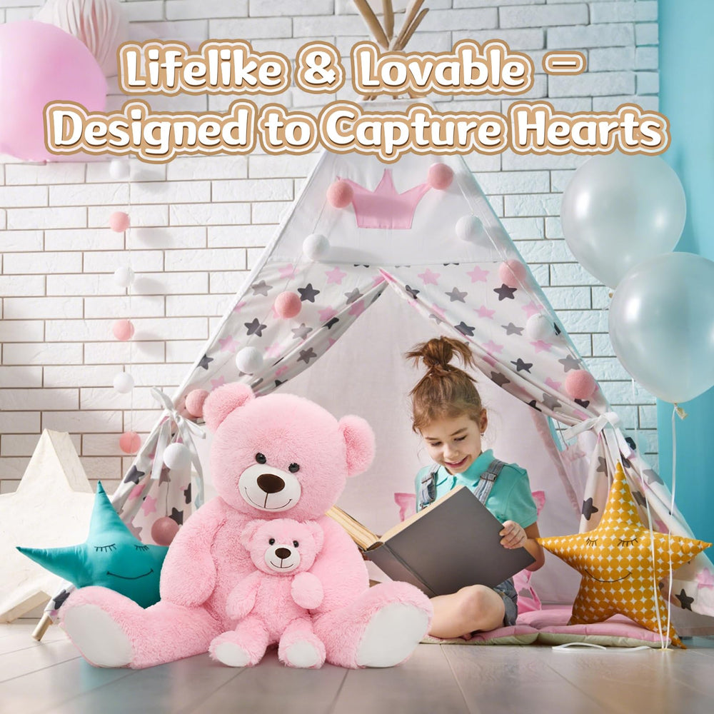 MorisMos bedtime-snuggle teddy bear pink-friendly plush for cozy evenings