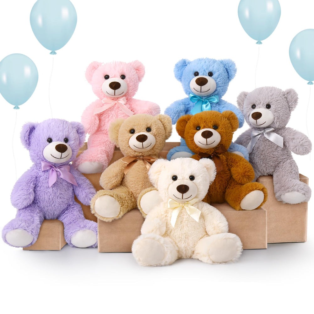 MorisMos bulk bears decorating baby showers or party tables with color.