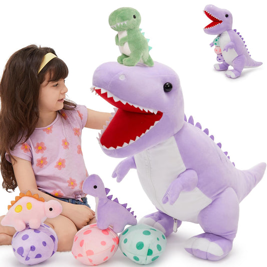 MorisMos mommy T-rex 23.6-inch plush ready for cuddles and imaginative play.