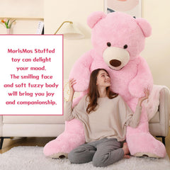 MorisMos 6ft pink teddy displayed on bed adds warm decor and love reminder