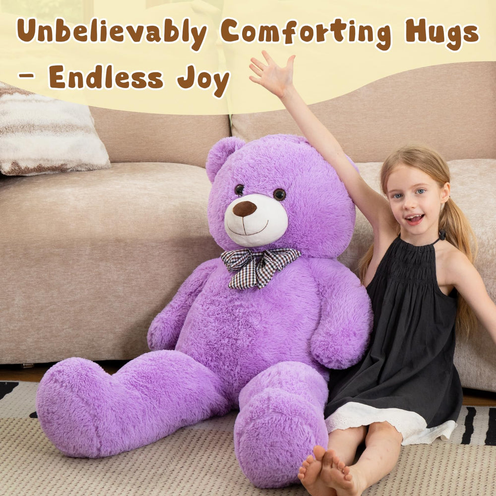 MorisMos violet bear used during video calls for warm long-distance hugs.