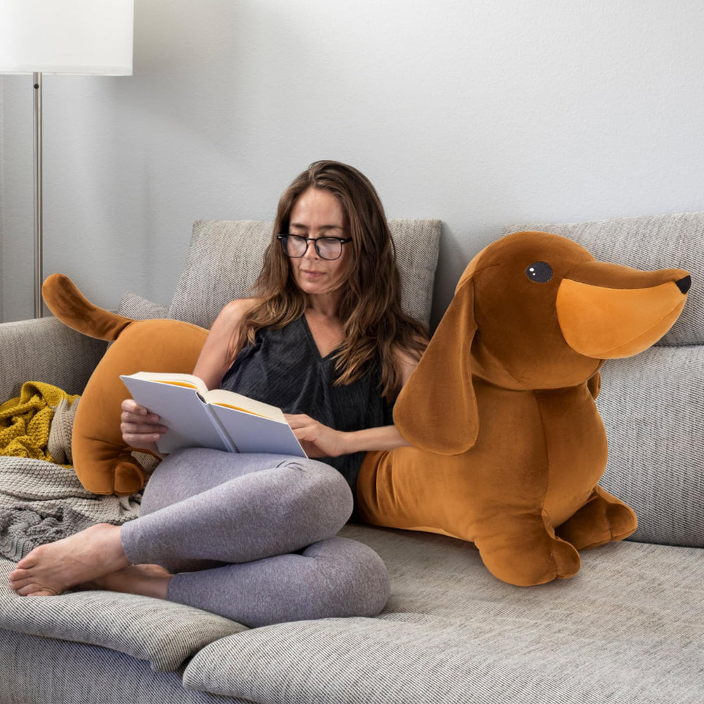 MorisMos long dog body pillow, ultra-soft for hugs.