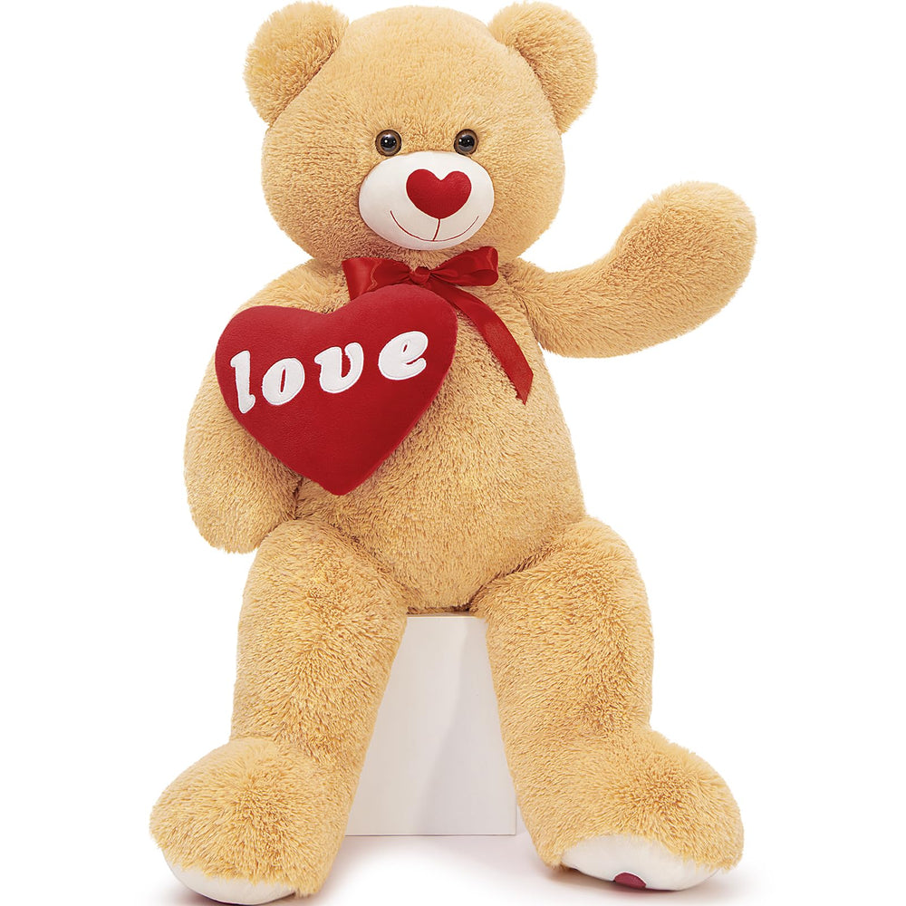 MorisMos Love Heart Red Giant Teddy Bear front view, ideal cuddle partner