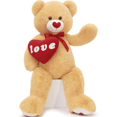 MorisMos Love Heart Red Giant Teddy Bear front view, ideal cuddle partner