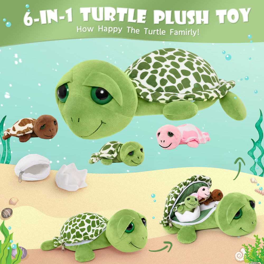 MorisMos four-point-five-inch baby sea turtles join for tiny ocean adventures.