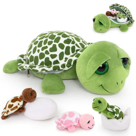 MorisMos sea turtle mommy with babies ready for cuddle-worthy pretend play.