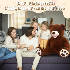 MorisMos Smile Giant Teddy Bear back view shows durable stitching.