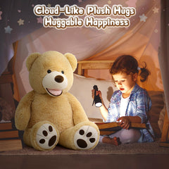 MorisMos Smiling Giant Teddy Bear footprints highlight playful room decor
