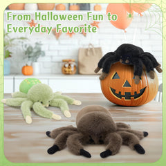 MorisMos spider plush decor idea for bedroom shelves.