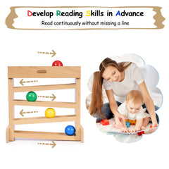 MORITECK Montessori toy with color balls supports color recognition during activities.