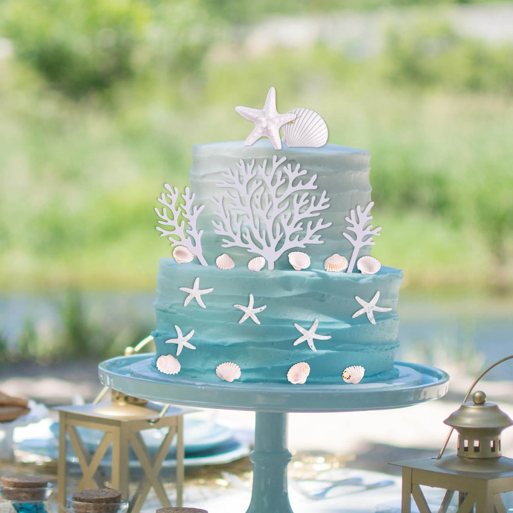 Morofme seashell cake topper creates seaside flair on any dessert.