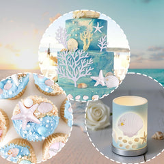 Morofme seaweed cupcake toppers add ocean texture.