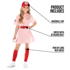 Morph pink baseball costume cap for girls, completes sporty look for play