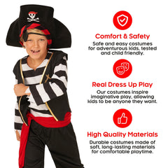 Morph pirate belt in bold red completes the waistline and ties the outfit together.