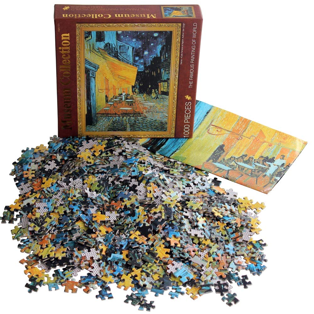 Moruska van gogh cafe terrace detail puzzle captures rich brushwork.