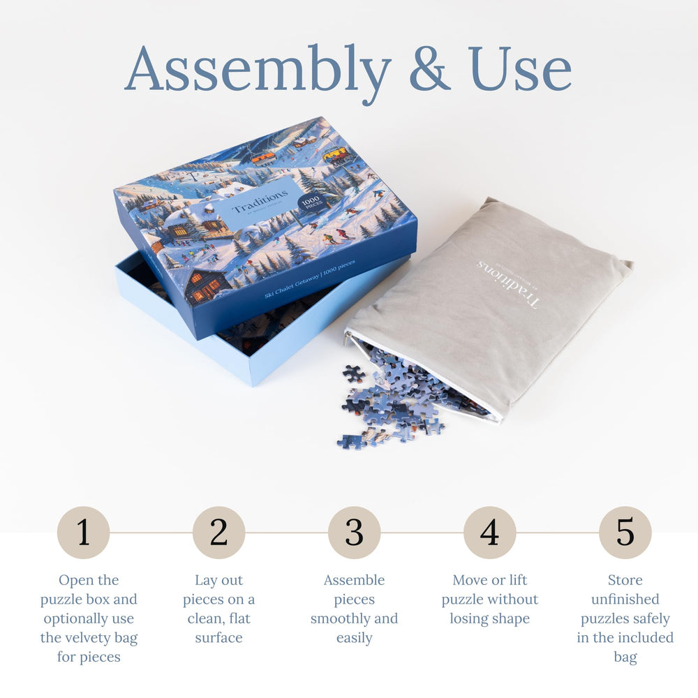 Storage bag image—soft velvet pouch protects puzzle pieces for travel.