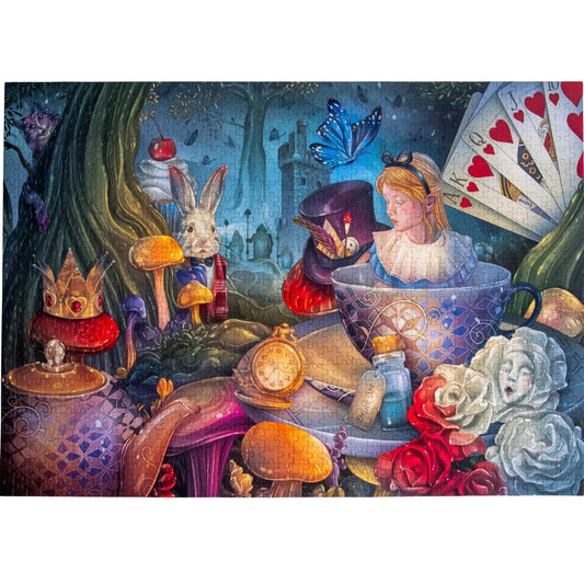 Mosaic Puzzles Through The Looking Glass cover art on the box, ideal for gifting and display.