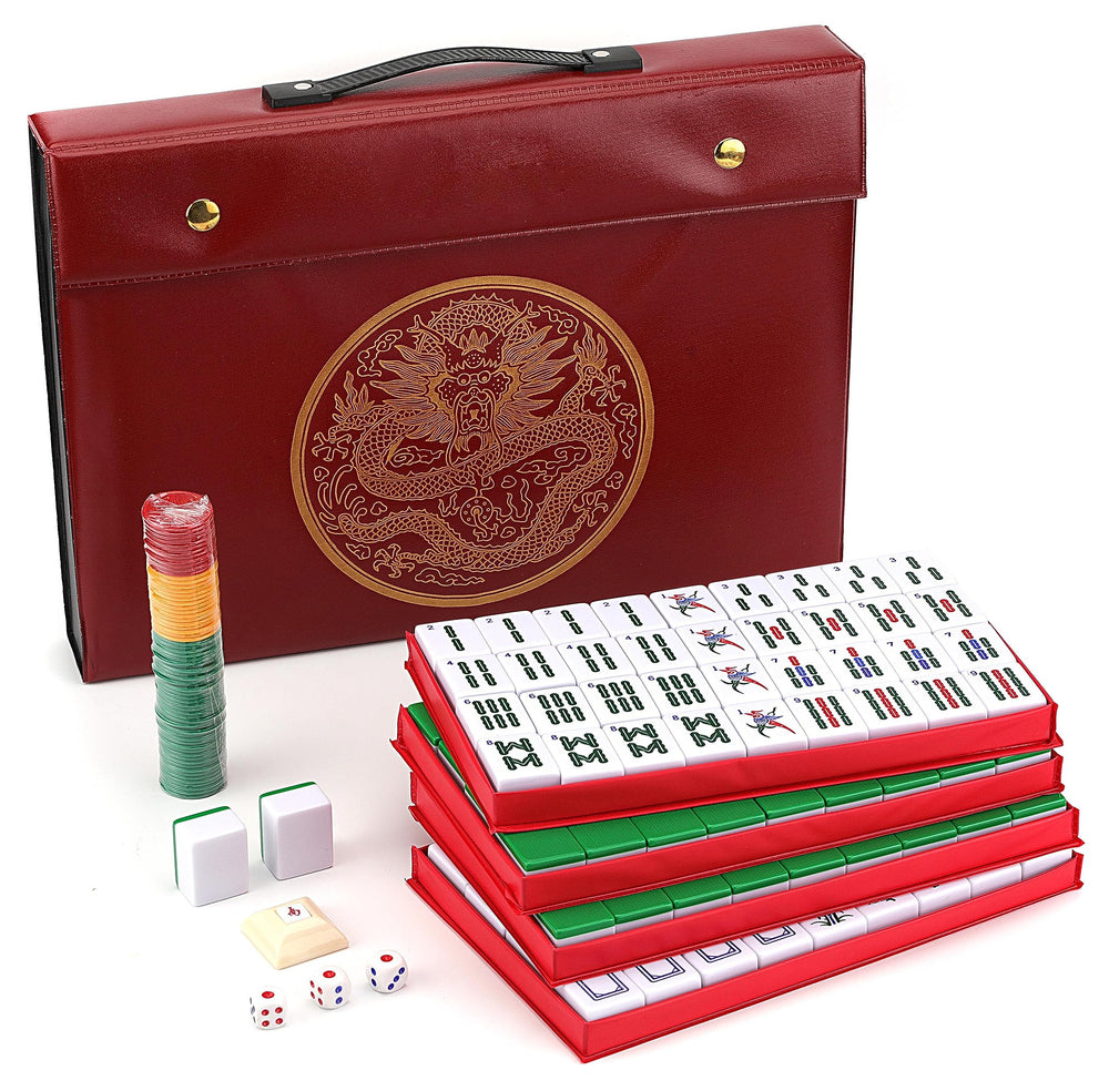 Mose Cafolo mahjong set in case with large readable tiles for travel play