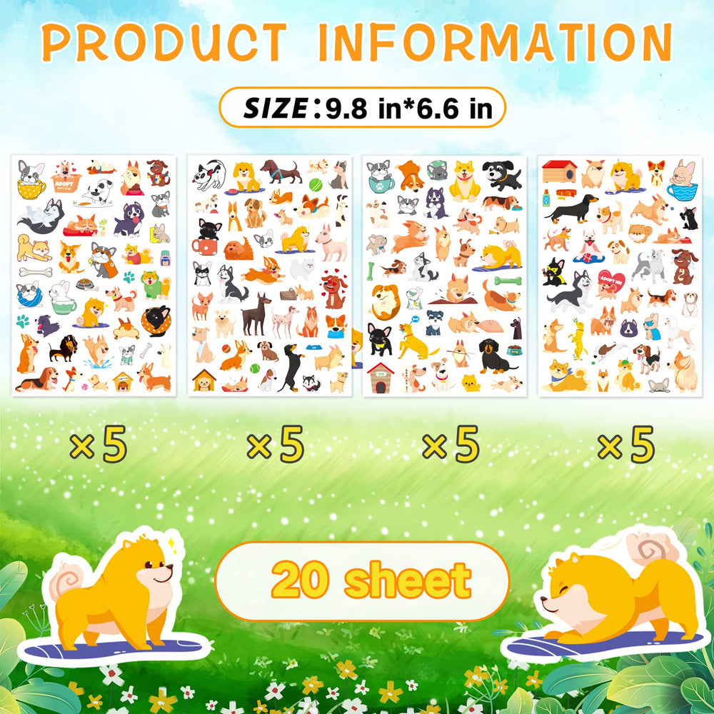 MoShining dog stickers invitations decorate cards with playful charm.
