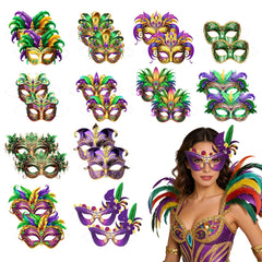 MOSIOBERDAVIAN Mardi Gras masks bulk pack ready for festive parties and easy sharing