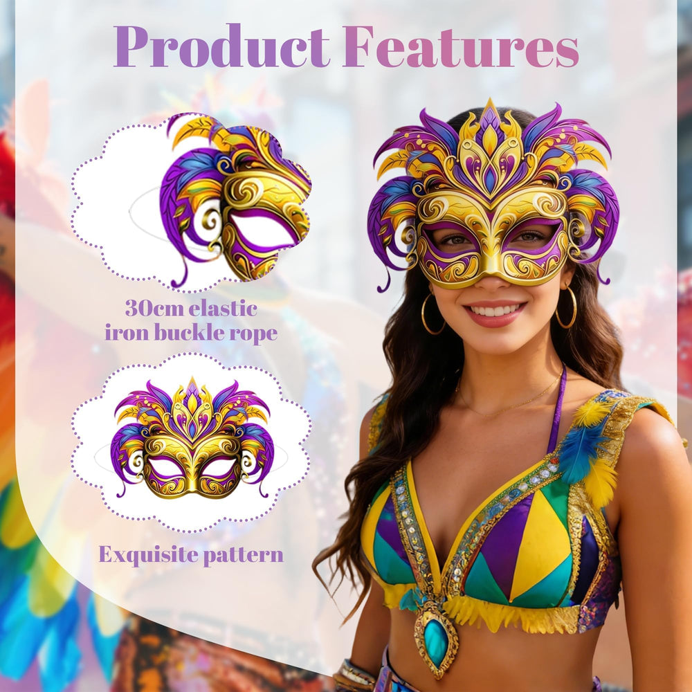 MOSIOBERDAVIAN paper masks in vibrant colors perfect for carnival costumes