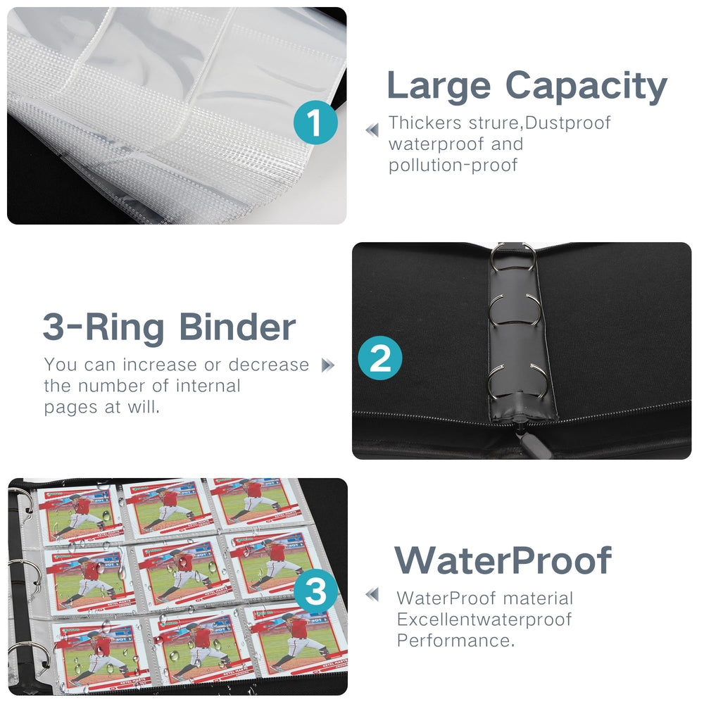 Removable 40-sleeve pages simplify replacements and customization.