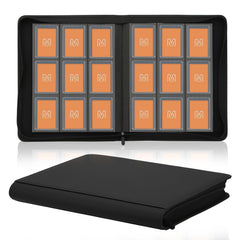 MOSLA Toploader Binder cover closed in textured PU leather for secure storage.